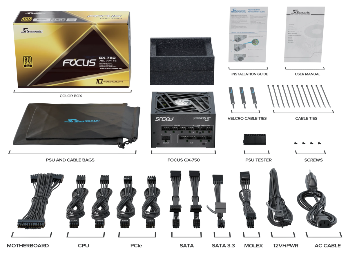 Seasonic FOCUS GX - 750 Power Supply 750 Watts | SSR - 750FX3 - Vektra Computers LLC Seasonic FOCUS GX - 750 Power Supply 750 Watts | SSR - 750FX3 - Vektra Computers LLC
